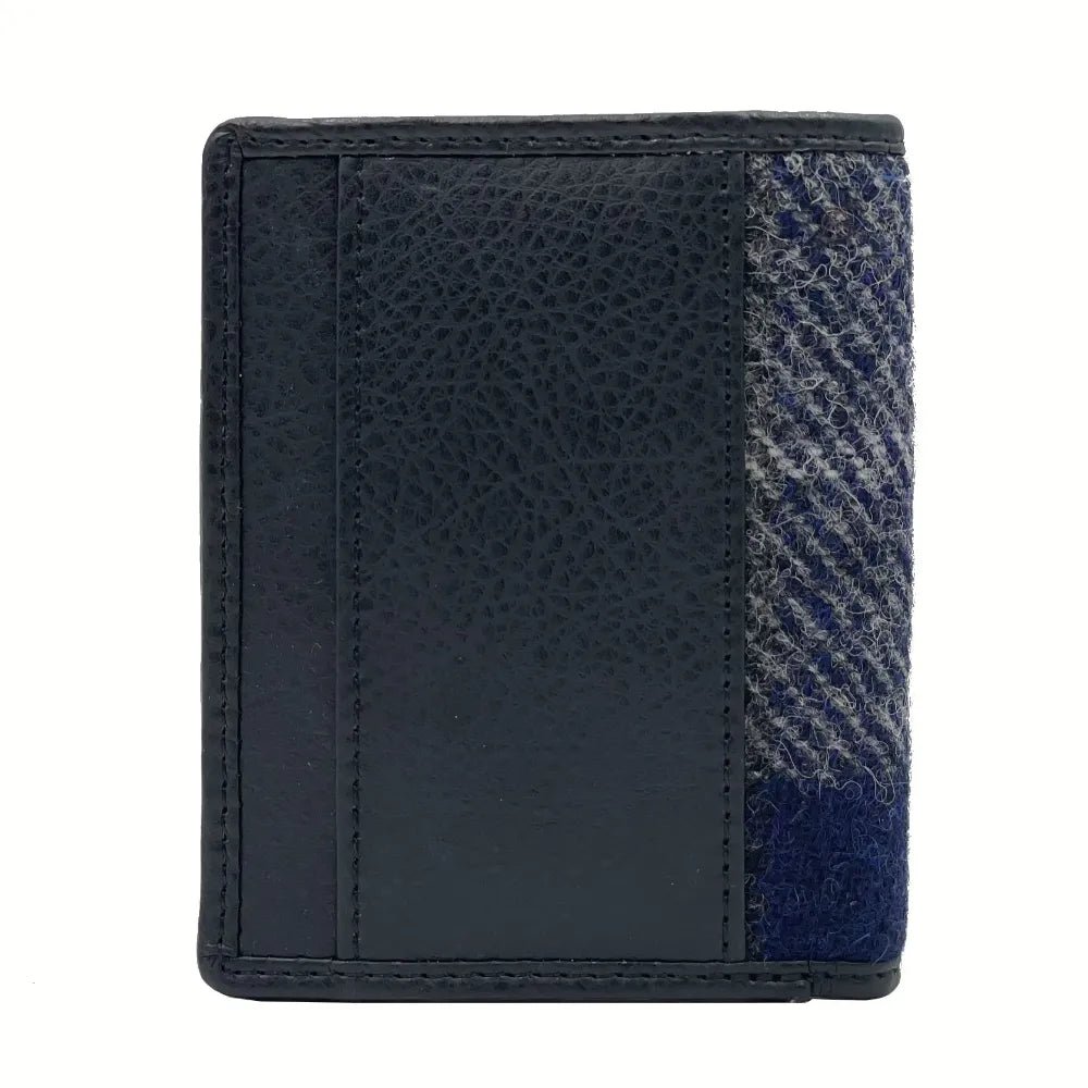 Harris Tweed slim bifold wallet — slim Scottish gift for men in a range of Harris Tweed colours — colour close-up