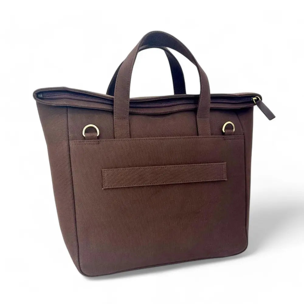 Harris Tweed travel messenger bag — practical Scottish gift in a range of Harris Tweed colours — flat lay