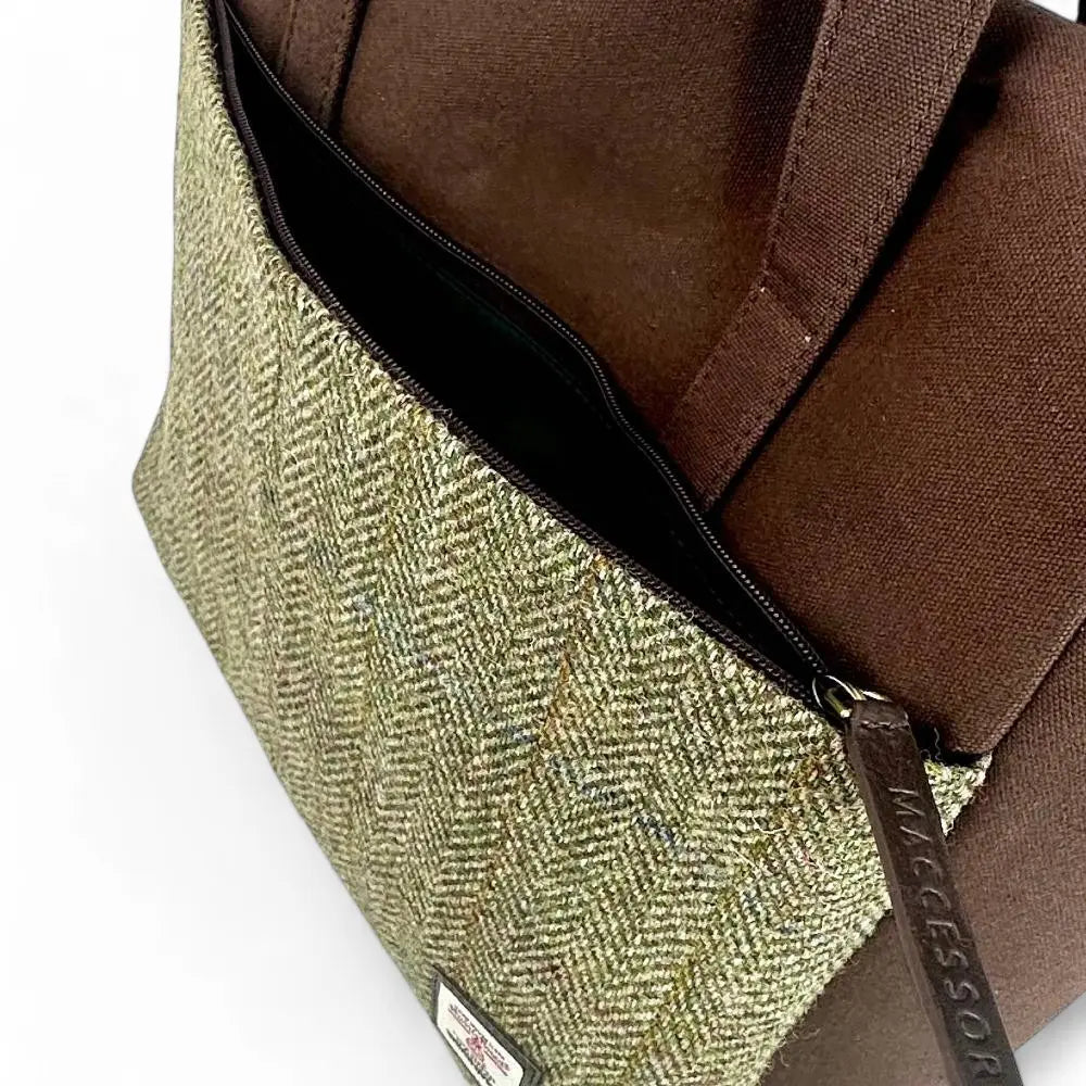 Harris Tweed travel messenger bag — practical Scottish gift in a range of Harris Tweed colours — colour swatch view