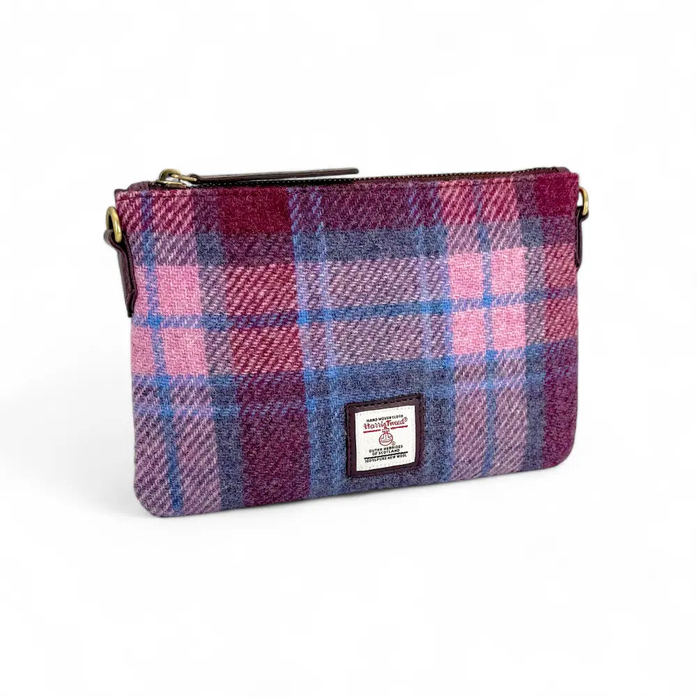 Harris Tweed zip purse bag — compact Scottish gift in a range of Harris Tweed colours — styled shot
