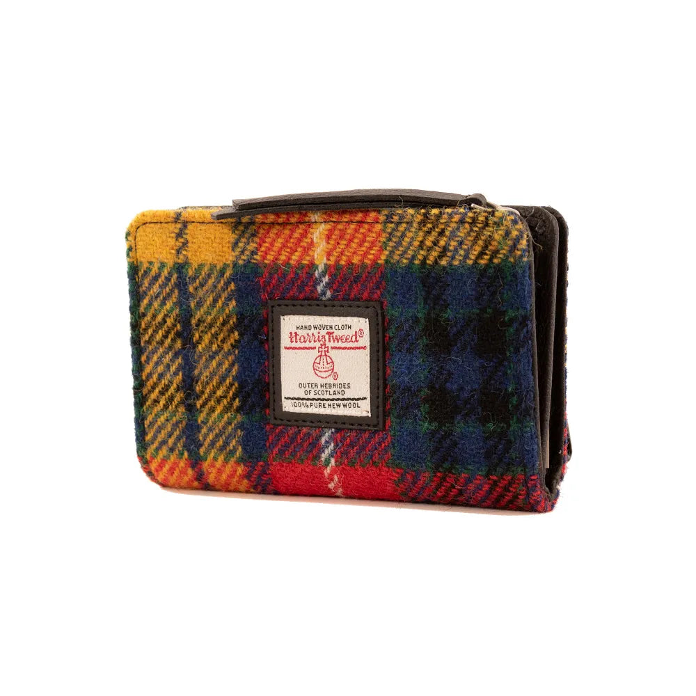 Harris Tweed zip purse — stylish Scottish gift in a range of Harris Tweed colours — detail lifestyle