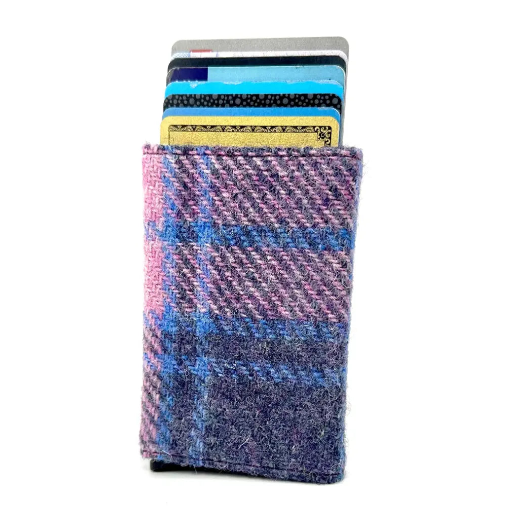 Harris Tweed pop up card holder — smart Scottish gift in a range of Harris Tweed colours — product detail