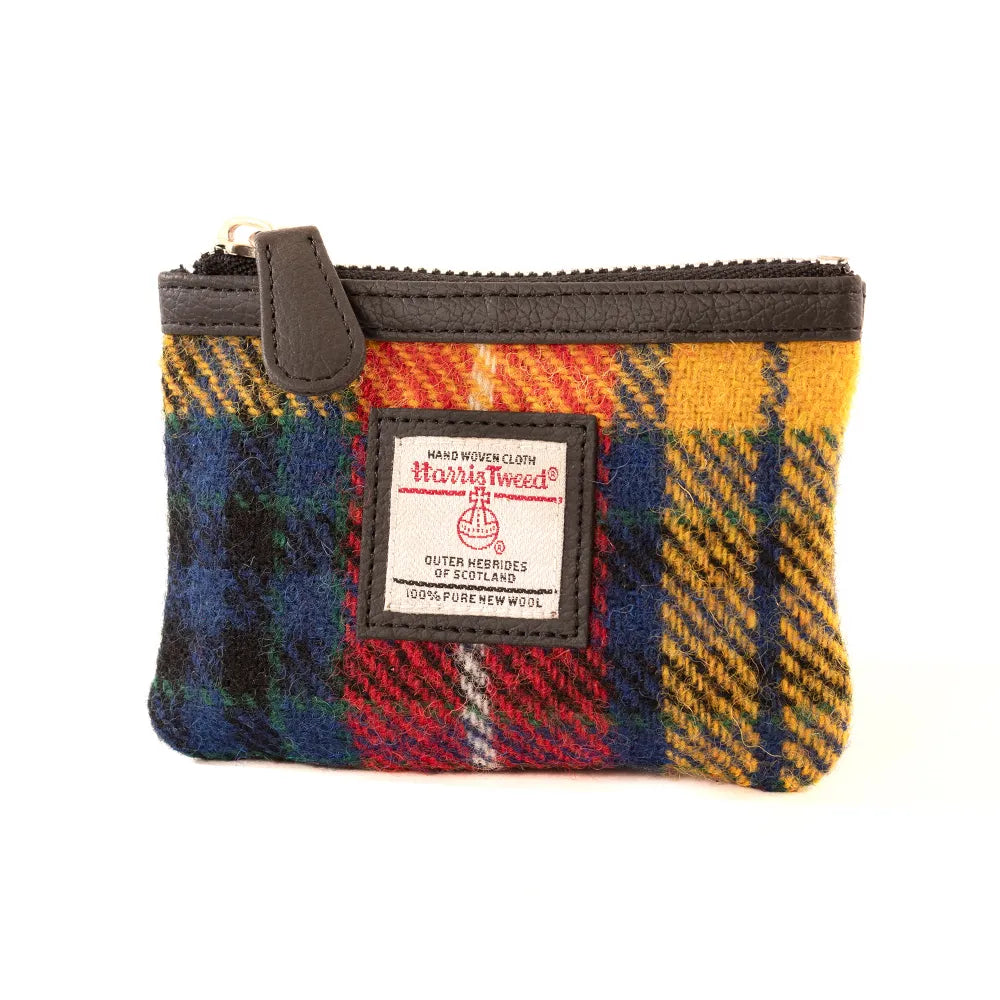 Harris Tweed coin purse — small Scottish gift in a range of Harris Tweed colours — close-up detail