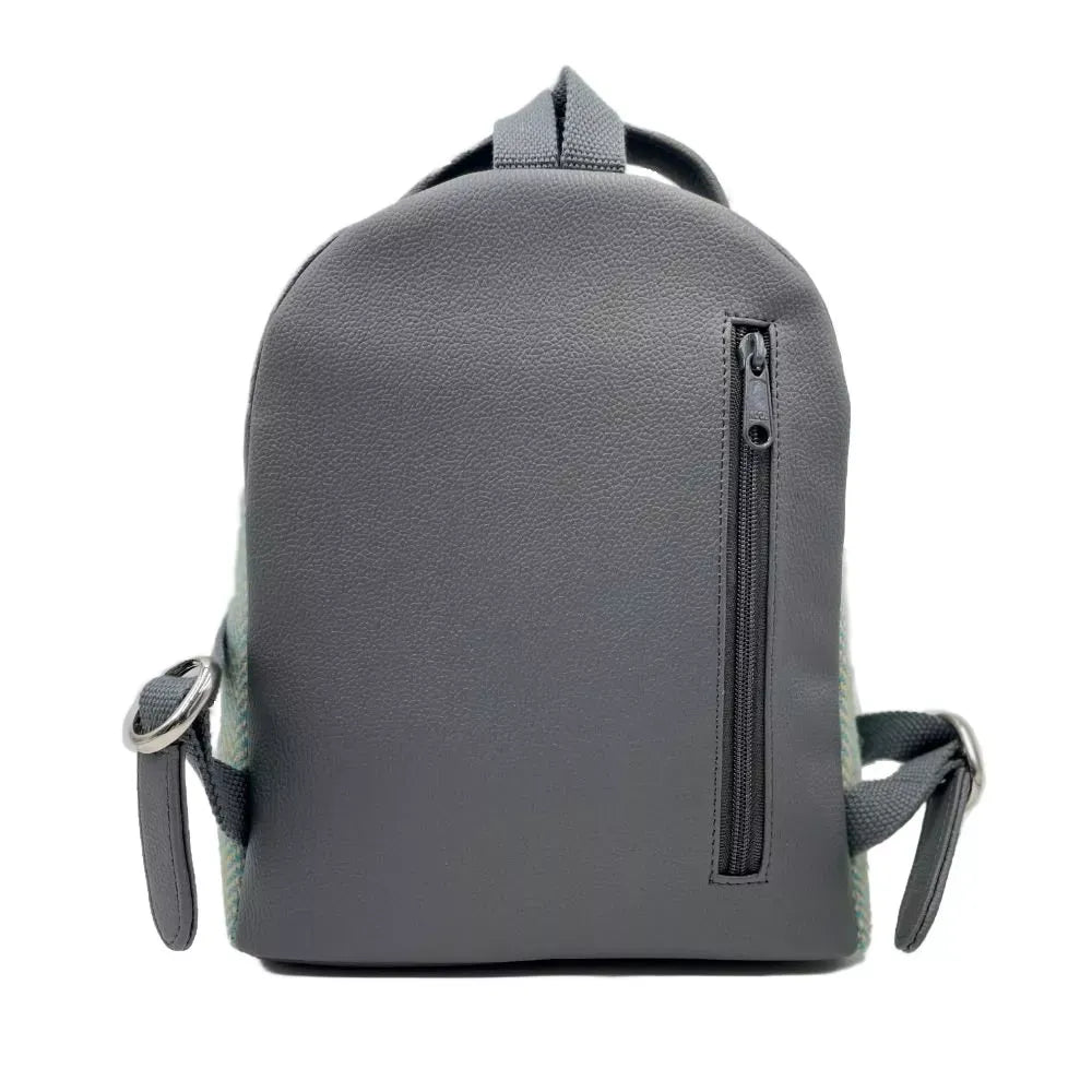 Harris Tweed Baby backpack — roomy Scottish gift in a range of Harris Tweed colours — flat lay
