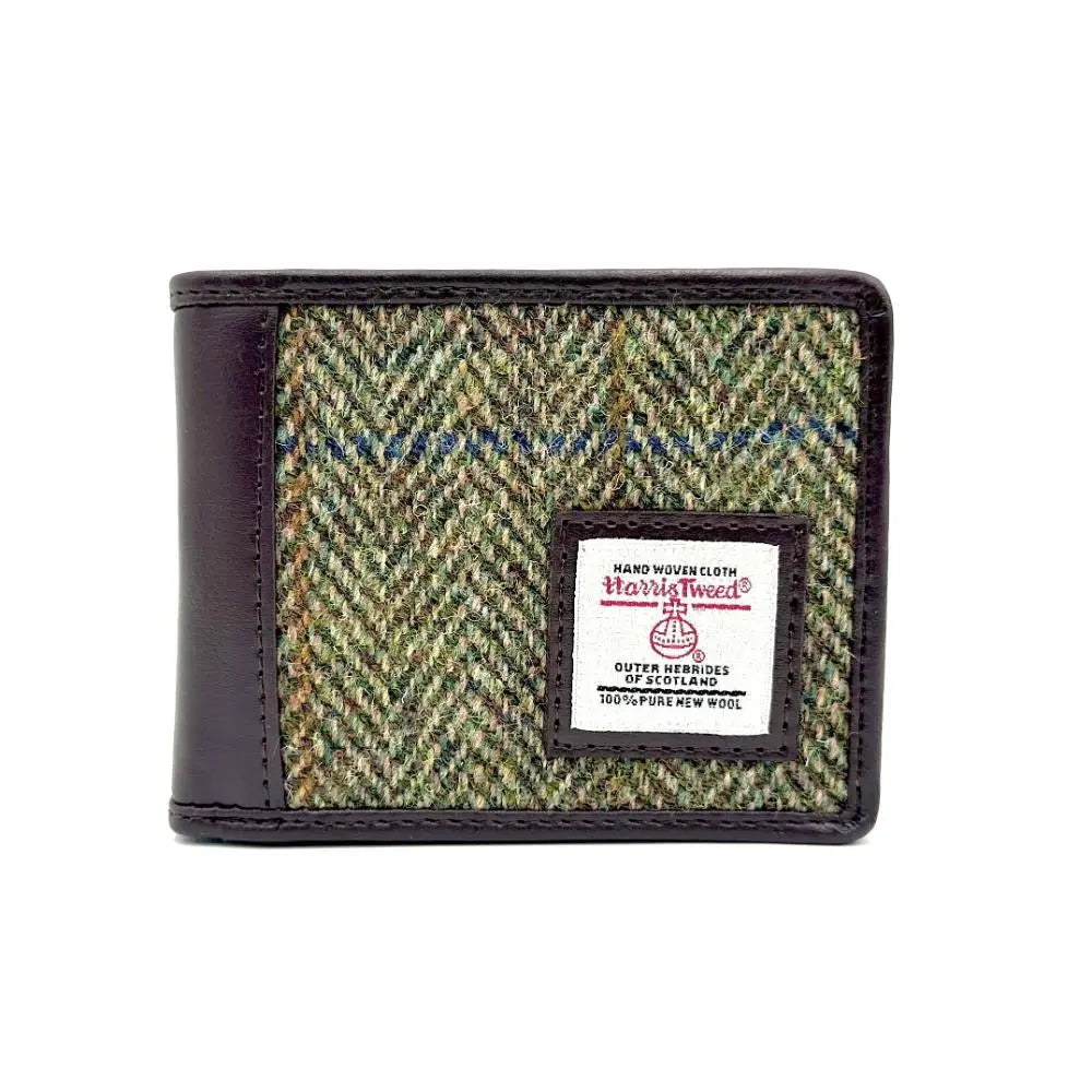 Harris Tweed bifold wallet — stylish Scottish gift for men in a range of Harris Tweed colours — colour swatch view
