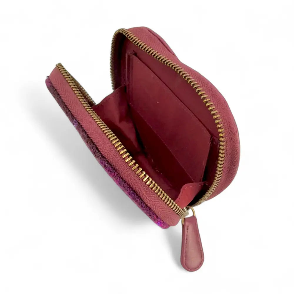Harris Tweed heart purse — Scottish gift in a range of Harris Tweed colours — styled product shot