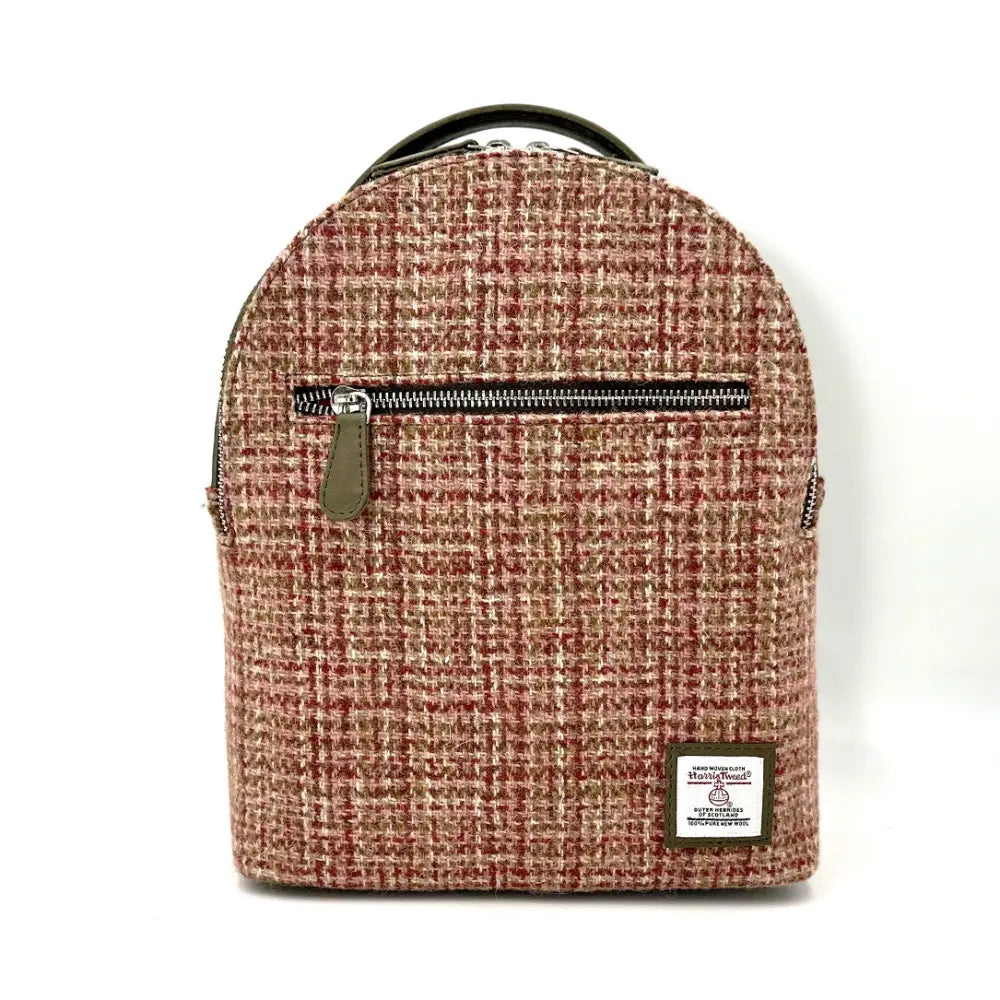 Harris Tweed Baby backpack — roomy Scottish gift in a range of Harris Tweed colours — angle view