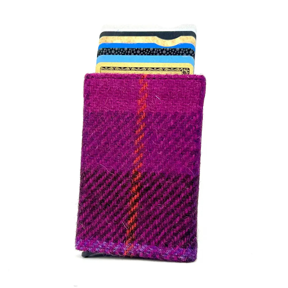 Harris Tweed pop up card holder — smart Scottish gift in a range of Harris Tweed colours — lifestyle shot