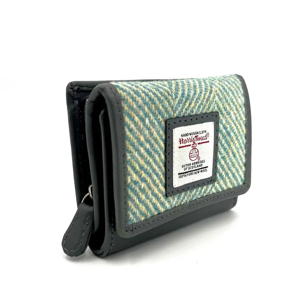 Harris Tweed trifold purse — practical Scottish gift for her — styled shot