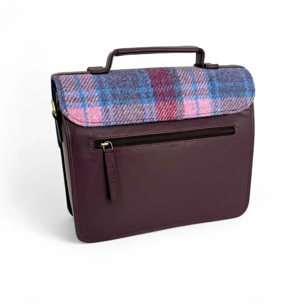 Harris Tweed ladies messenger bag — roomy Scottish gift in a range of Harris Tweed colours — styled product shot