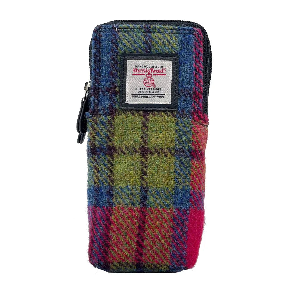 Harris Tweed double glasses case — unique Scottish gift in a range of Harris Tweed colours — close-up detail