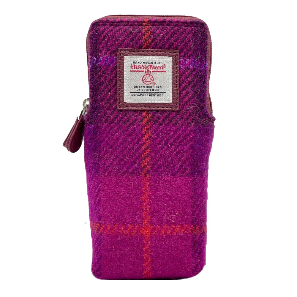 Harris Tweed double glasses case — unique Scottish gift in a range of Harris Tweed colours — angle view