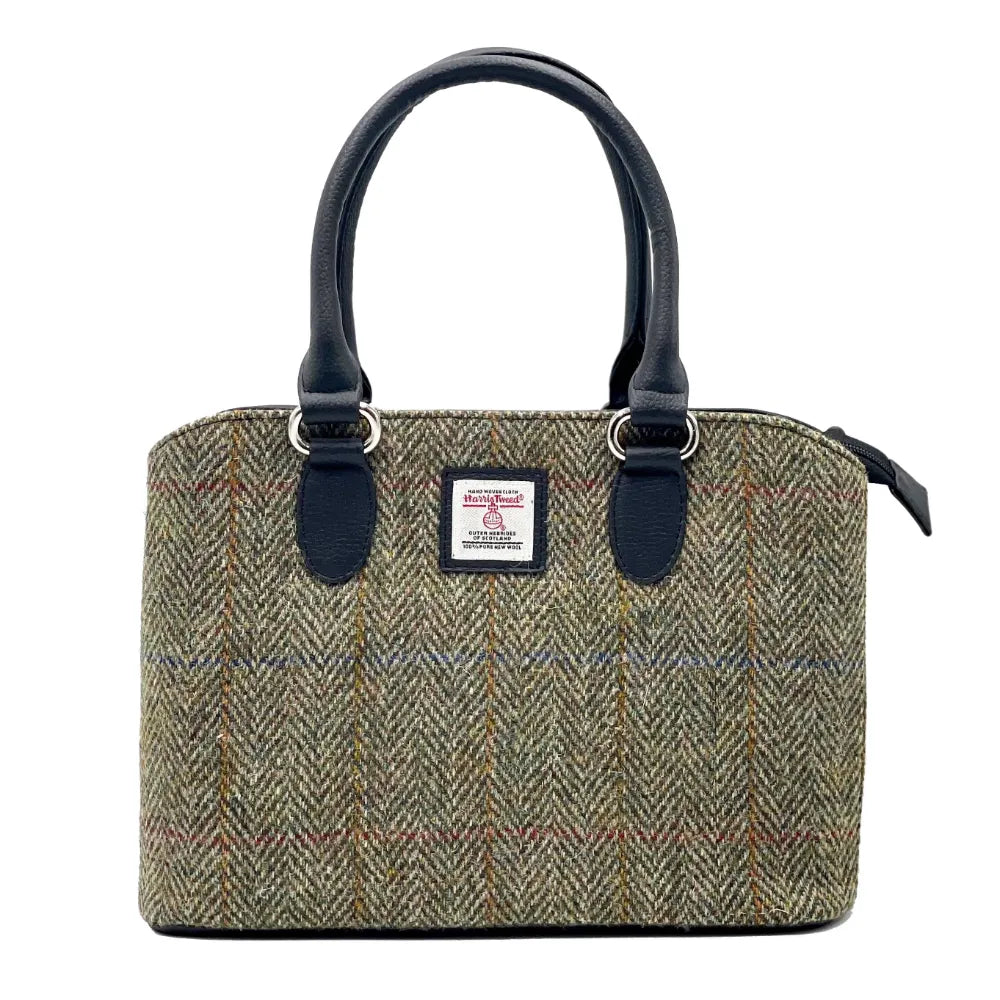 Harris Tweed top handle bag — timeless Scottish gift in a range of Harris Tweed colours — angle view