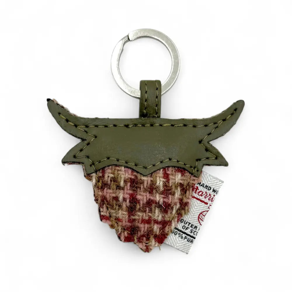 Harris Tweed Highland Coo keyring — unique Scottish gift in a range of Harris Tweed colours — colour lifestyle