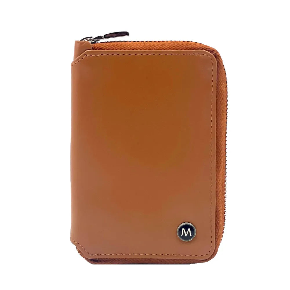 Italian leather zip wallet from Maccessori — quality gift for him or her — alternate angle