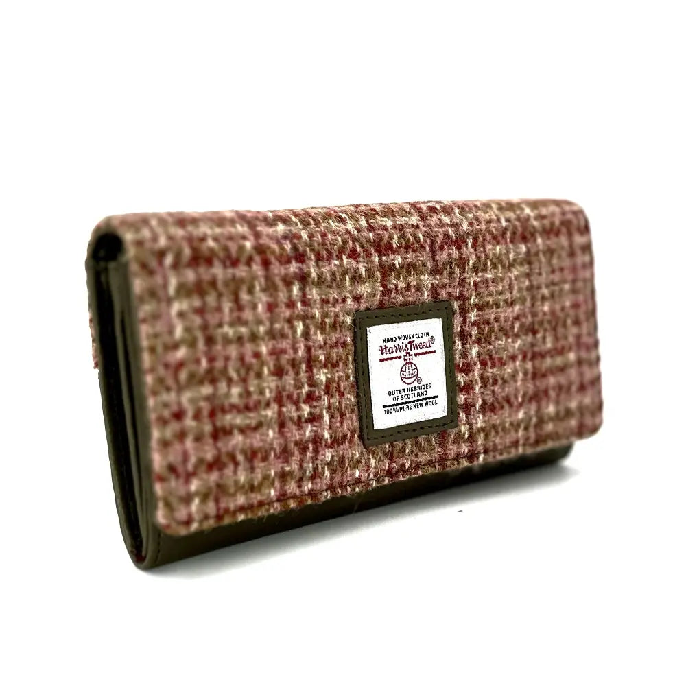 Harris Tweed ladies envelope purse — stylish Scottish gift in a range of Harris Tweed colours — close-up detail