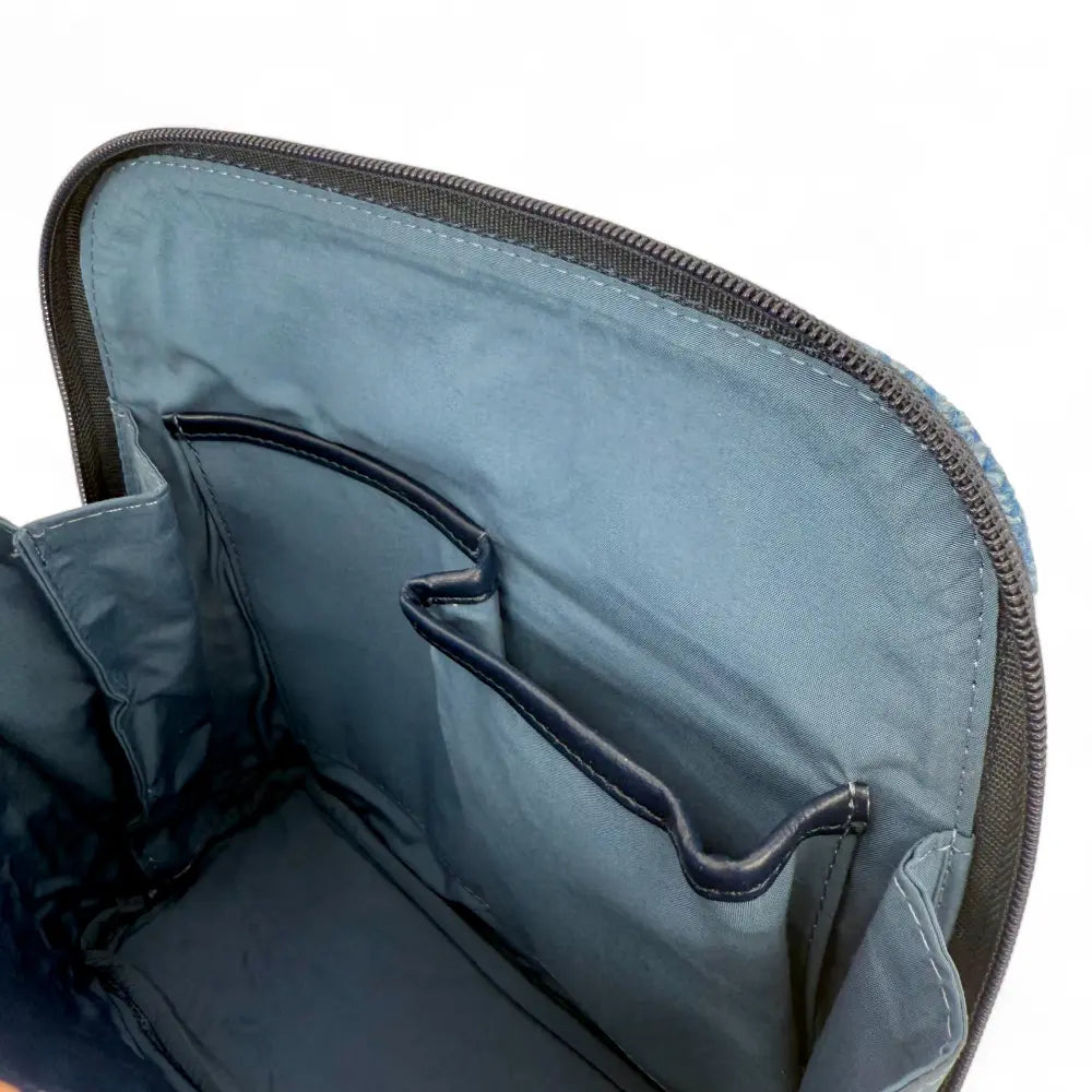 Harris Tweed mini backpack — compact Scottish gift in a range of Harris Tweed colours — colour close-up