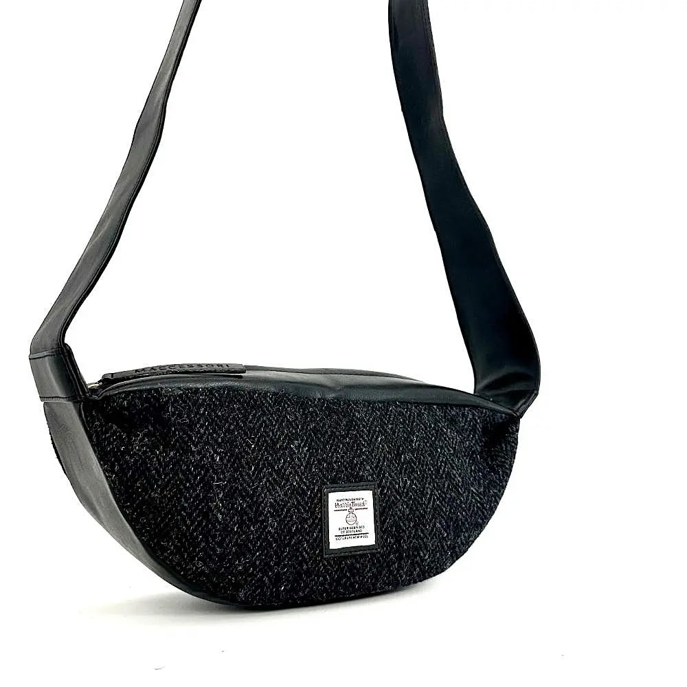 Harris Tweed sling bag — versatile Scottish gift in a range of Harris Tweed colours — styled shot