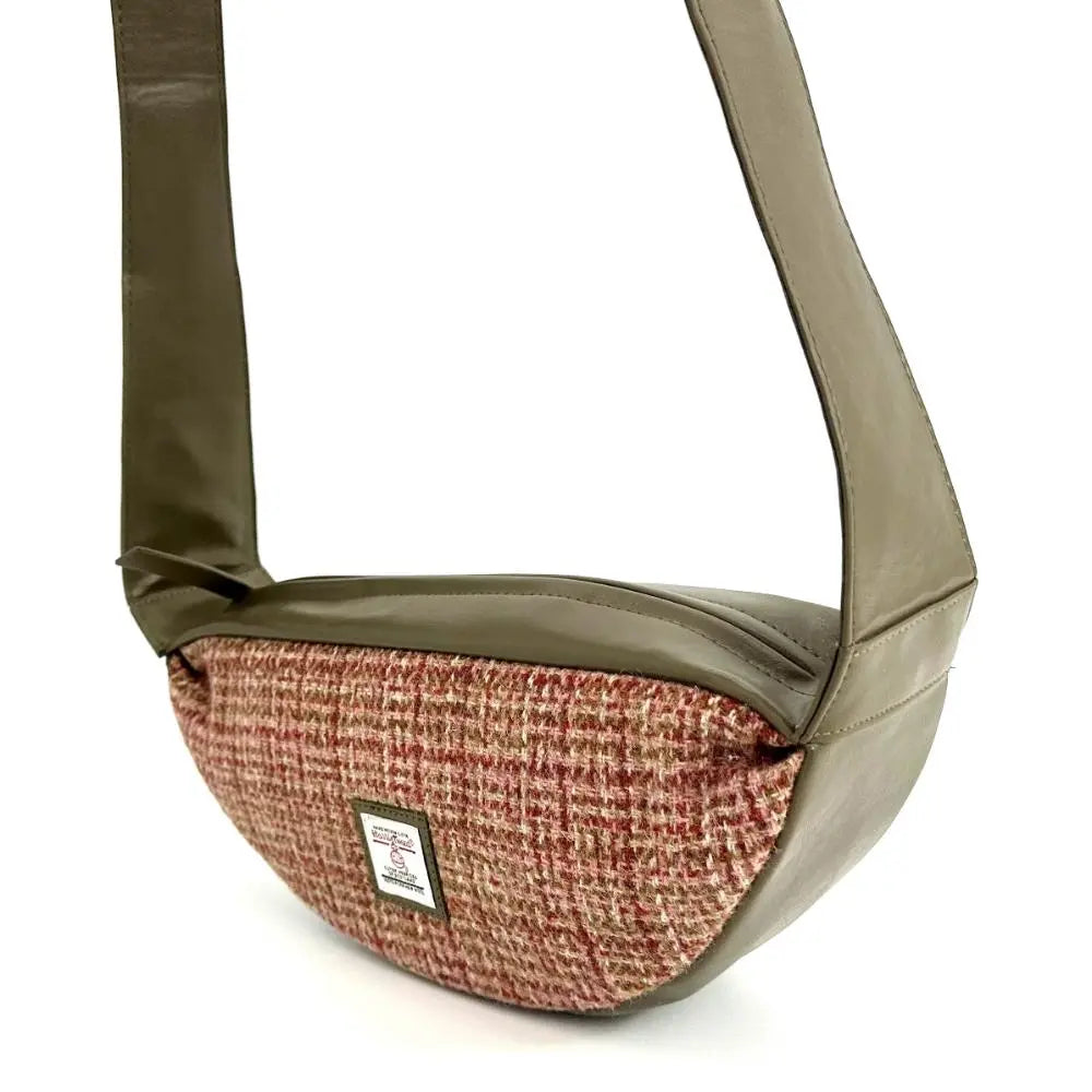 Harris Tweed sling bag — versatile Scottish gift in a range of Harris Tweed colours — angle view