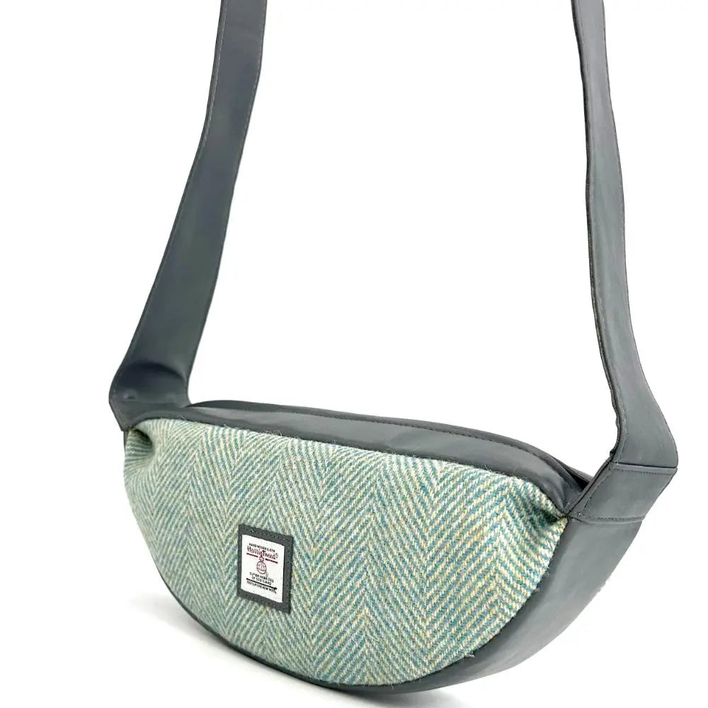 Harris Tweed sling bag — versatile Scottish gift in a range of Harris Tweed colours — close-up detail
