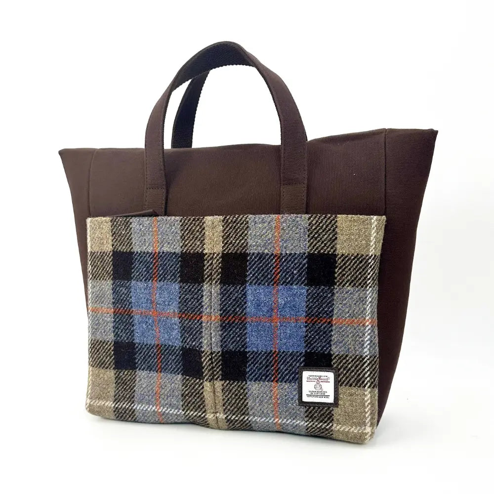Harris Tweed travel messenger bag — practical Scottish gift in a range of Harris Tweed colours — angle view