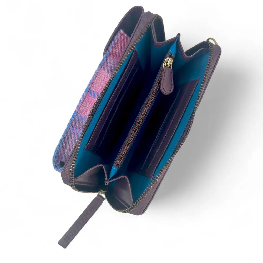 Harris Tweed phone purse — practical Scottish gift in a range of Harris Tweed colours — colour close-up