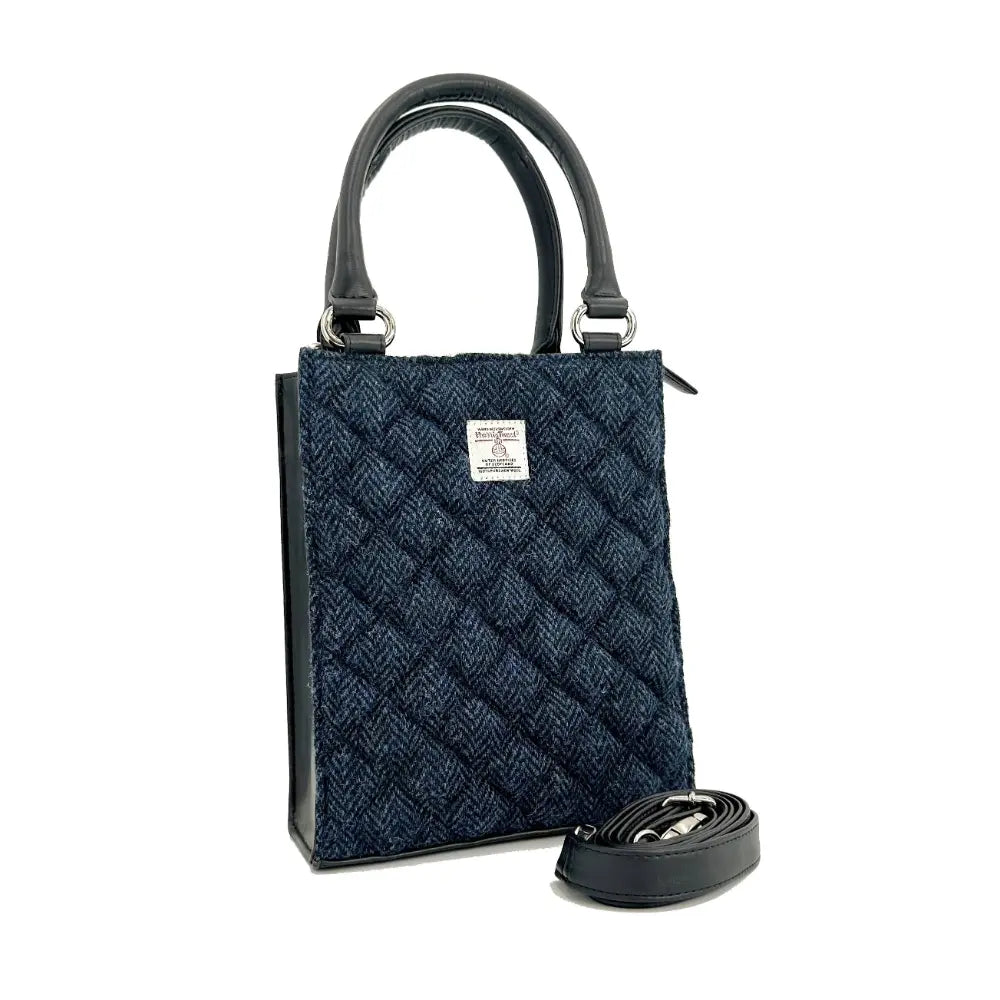 Harris Tweed quilt mini tote bag — stylish Scottish gift in a range of Harris Tweed colours — colour swatch view