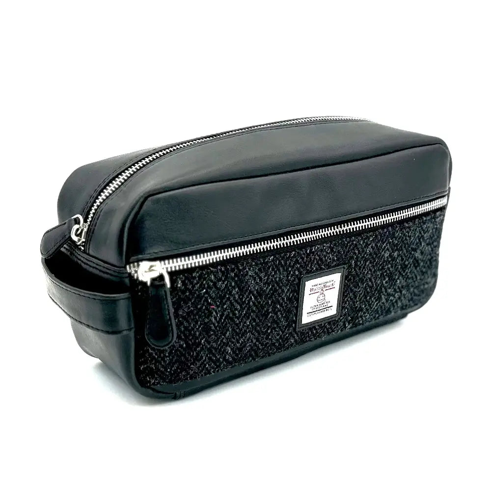 HARRIS TWEED WASH BAG - Charcoal image