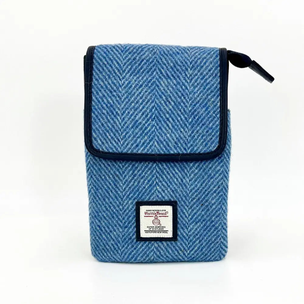 Harris Tweed mini crossbody bag — compact Scottish gift in a range of Harris Tweed colours — lifestyle shot