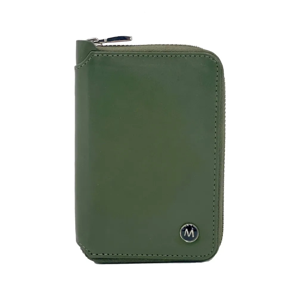 Italian leather zip wallet from Maccessori — quality gift for him or her — colour close-up