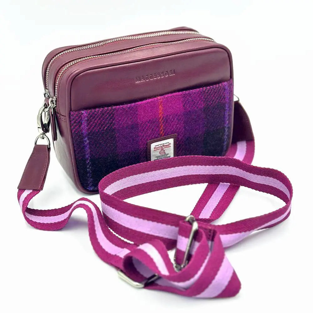 Harris Tweed camera bag — stylish Scottish gift in a range of Harris Tweed colours — product view