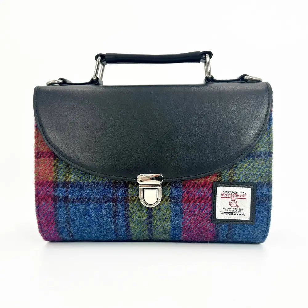 Harris Tweed mini day bag — charming Scottish gift in a range of Harris Tweed colours — angle view