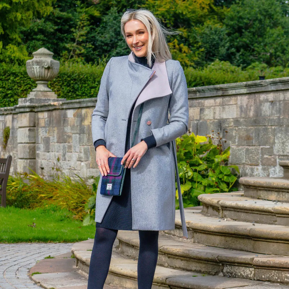Harris Tweed mini crossbody bag — compact Scottish gift in a range of Harris Tweed colours — colour swatch view