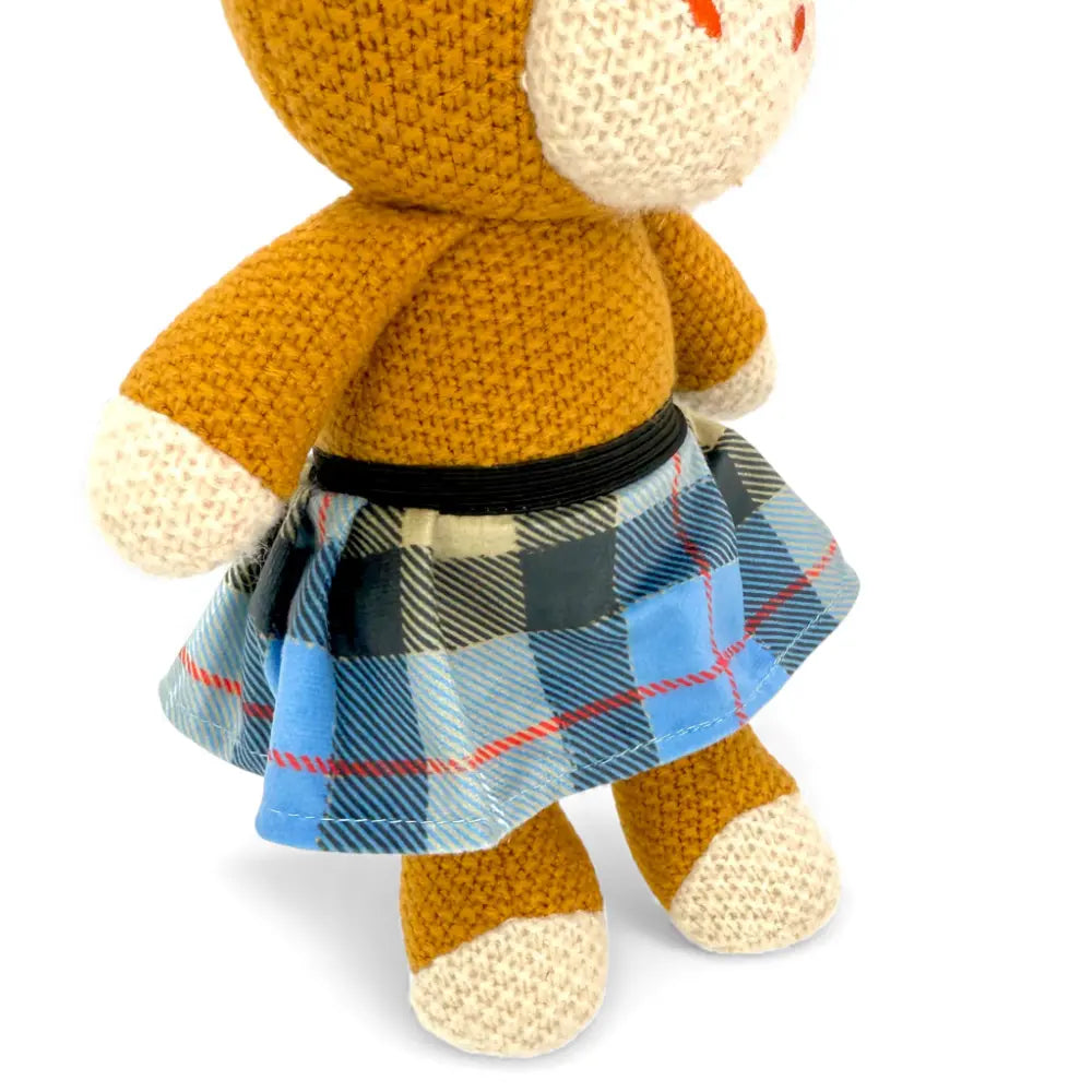 Knitted Highland Coo soft toy — Alfie the Highland Coo — flat lay