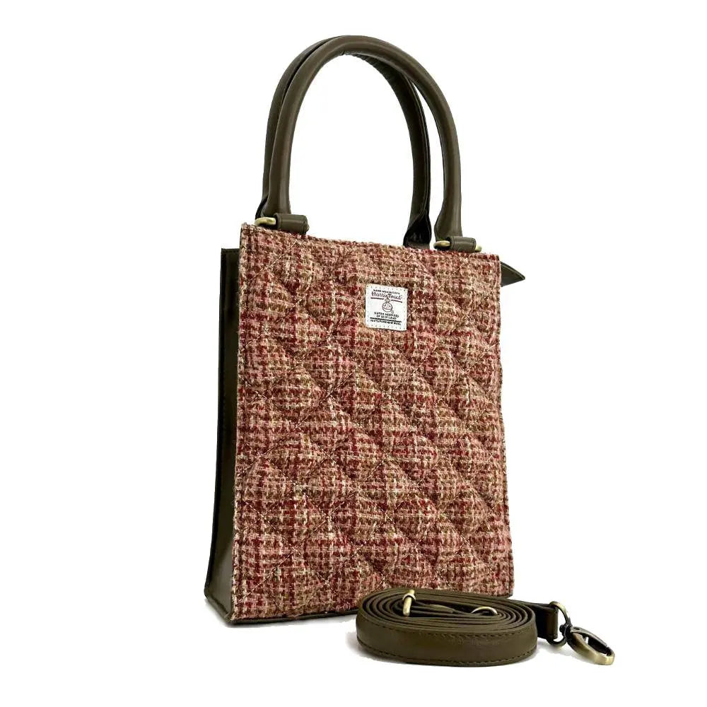 Harris Tweed quilt mini tote bag — stylish Scottish gift in a range of Harris Tweed colours — styled shot
