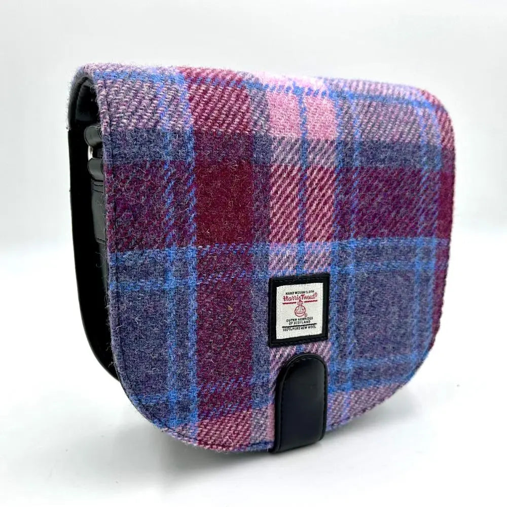 Harris Tweed crossbody bag — hands-free Scottish gift in a range of Harris Tweed colours — detail view