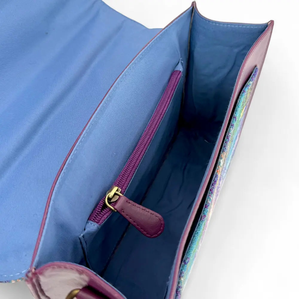 Harris Tweed ladies messenger bag — roomy Scottish gift in a range of Harris Tweed colours — flat lay