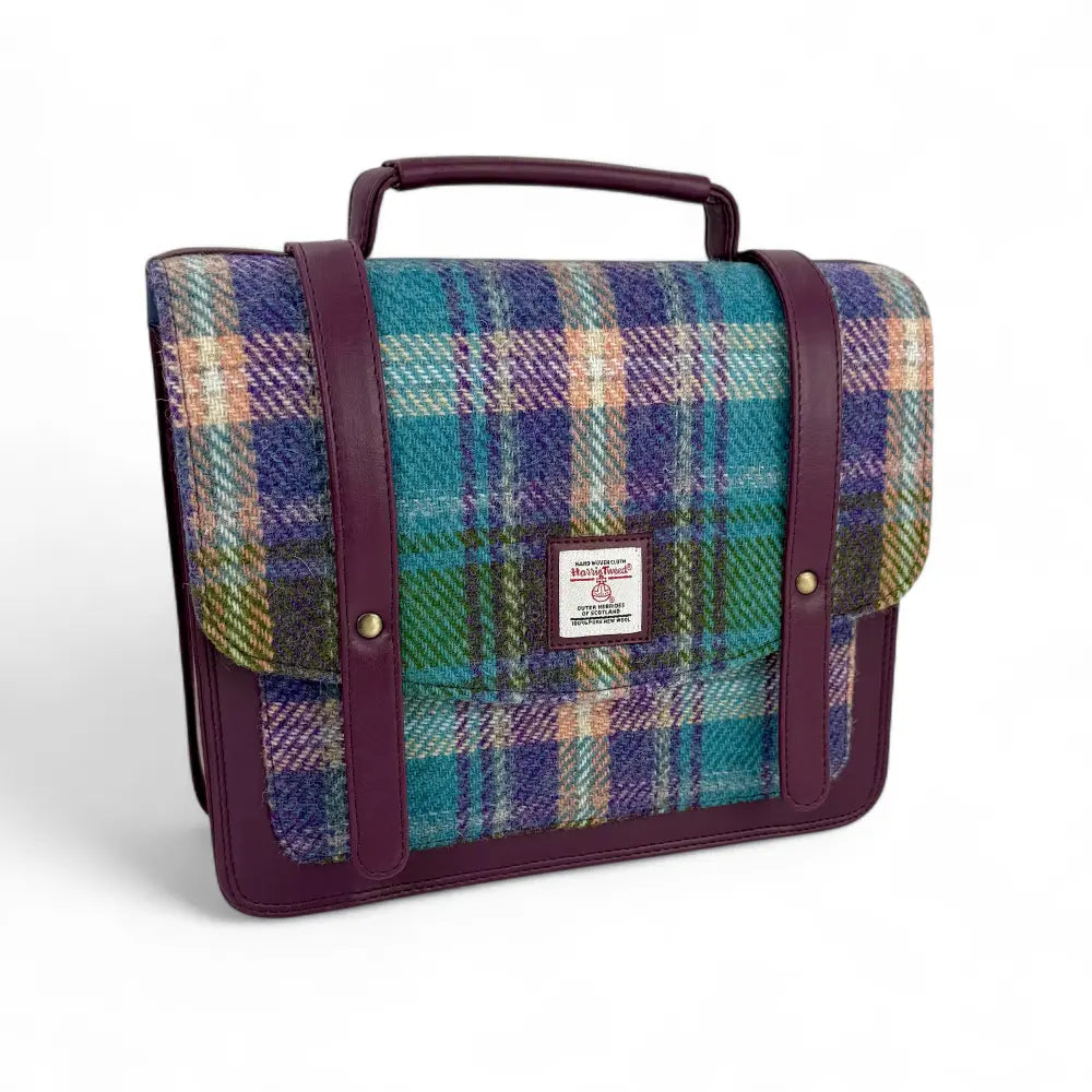Harris Tweed ladies messenger bag — roomy Scottish gift in a range of Harris Tweed colours — colour lifestyle