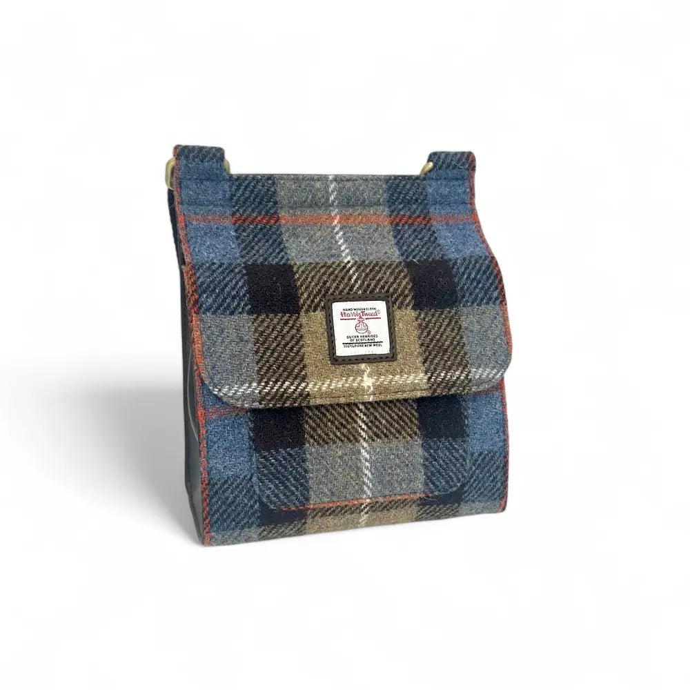 Harris Tweed medium satchel — classic Scottish gift in a range of Harris Tweed colours — close-up detail