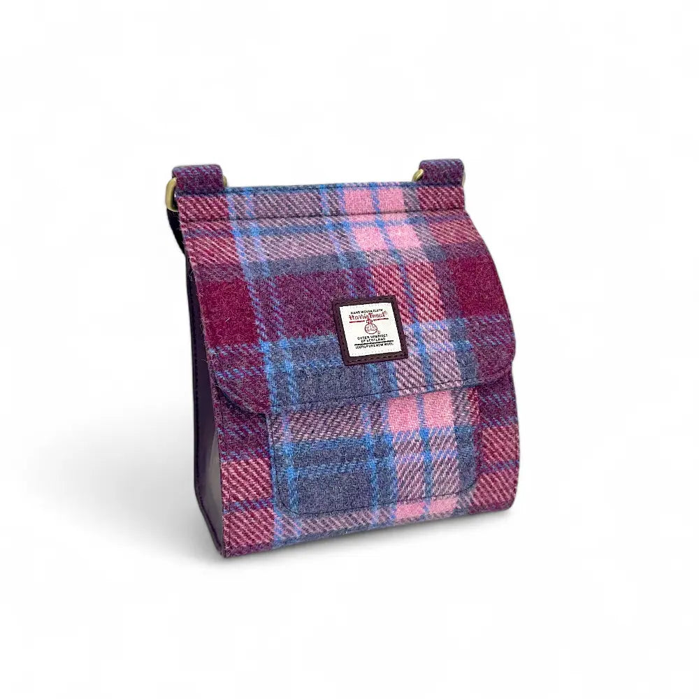 Harris Tweed medium satchel — classic Scottish gift in a range of Harris Tweed colours — angle view