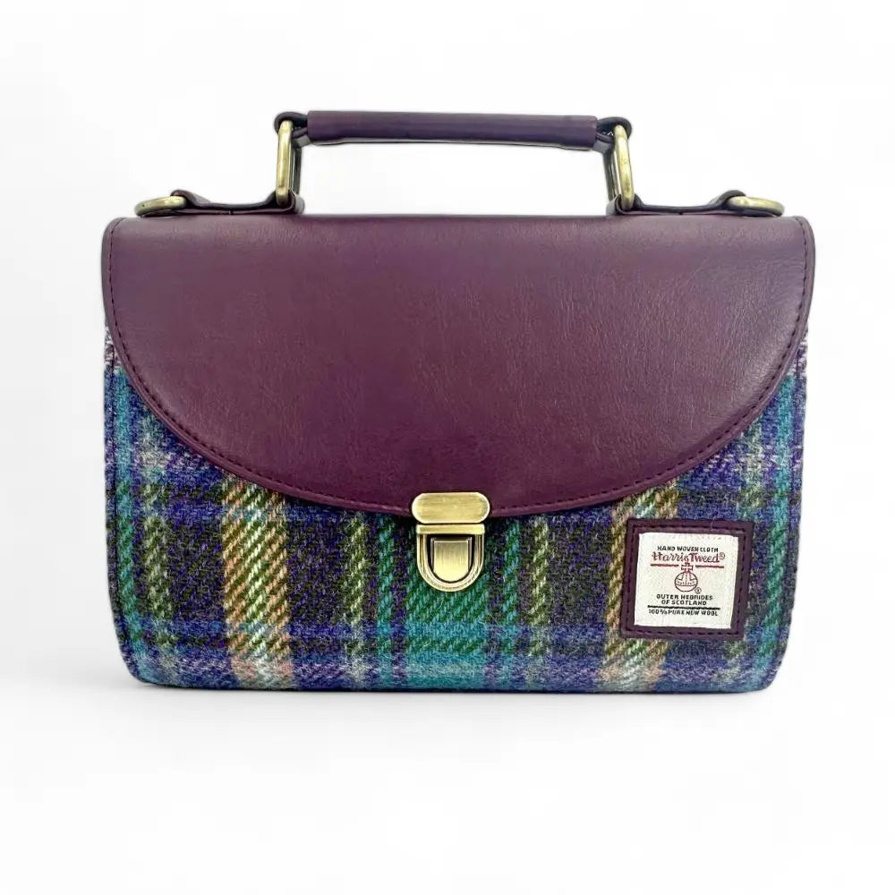 Harris Tweed mini day bag — charming Scottish gift in a range of Harris Tweed colours — detail lifestyle