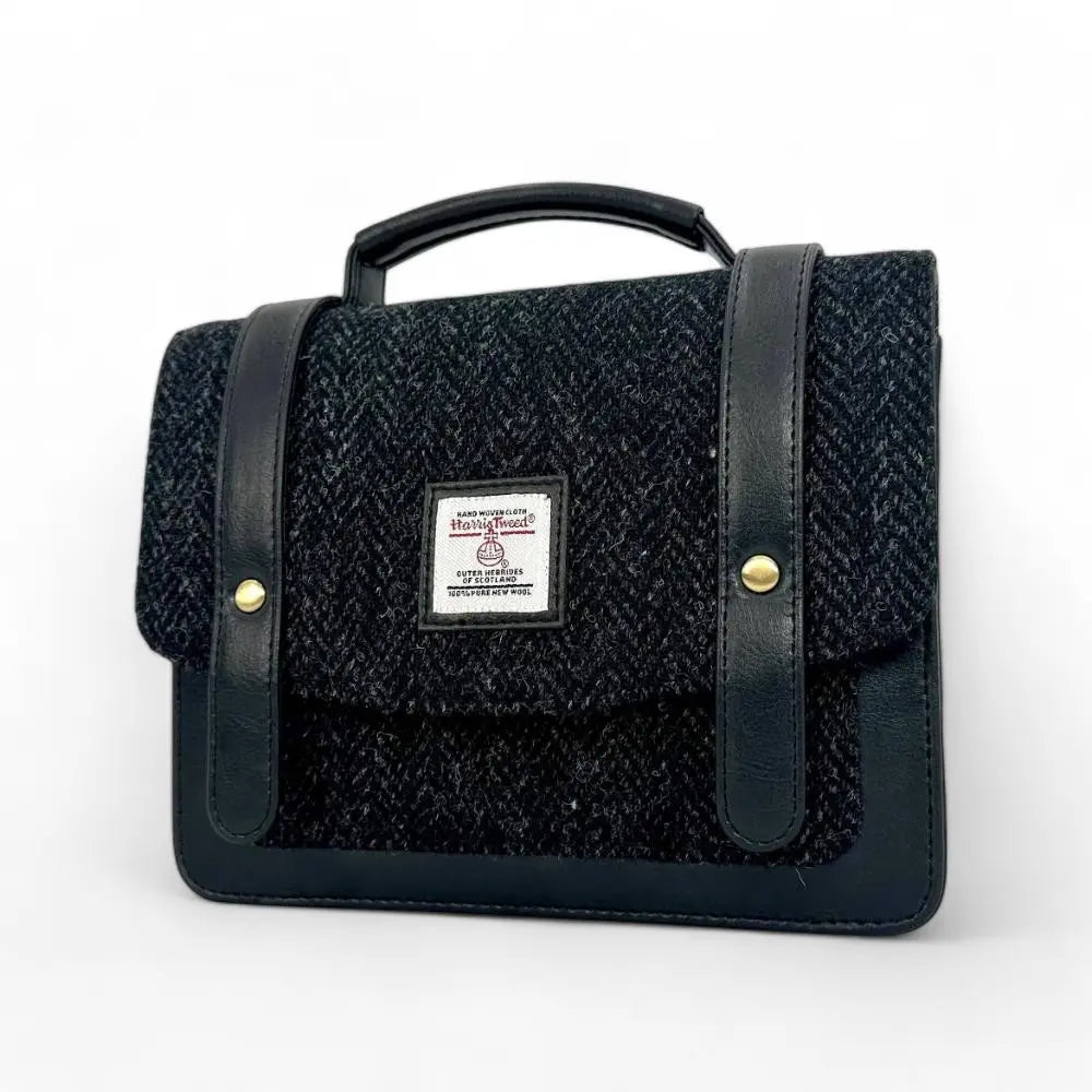 Harris Tweed mini messenger bag — everyday Scottish gift in a range of Harris Tweed colours — angle view