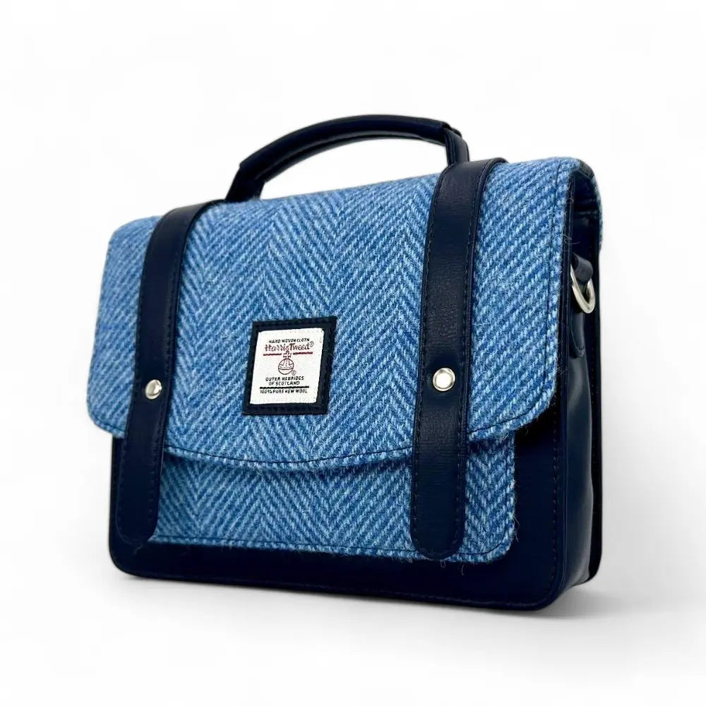 Harris Tweed mini messenger bag — everyday Scottish gift in a range of Harris Tweed colours — product lifestyle