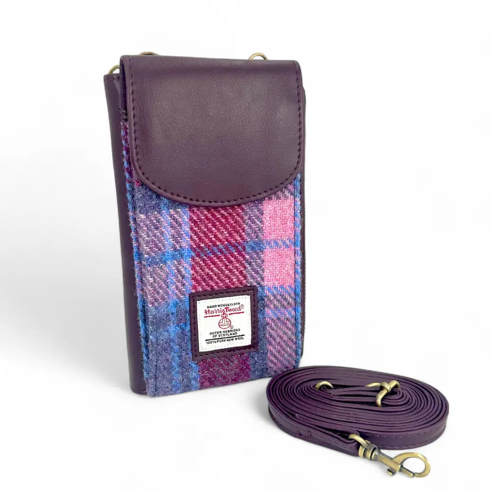 Harris Tweed phone purse — practical Scottish gift in a range of Harris Tweed colours — product view