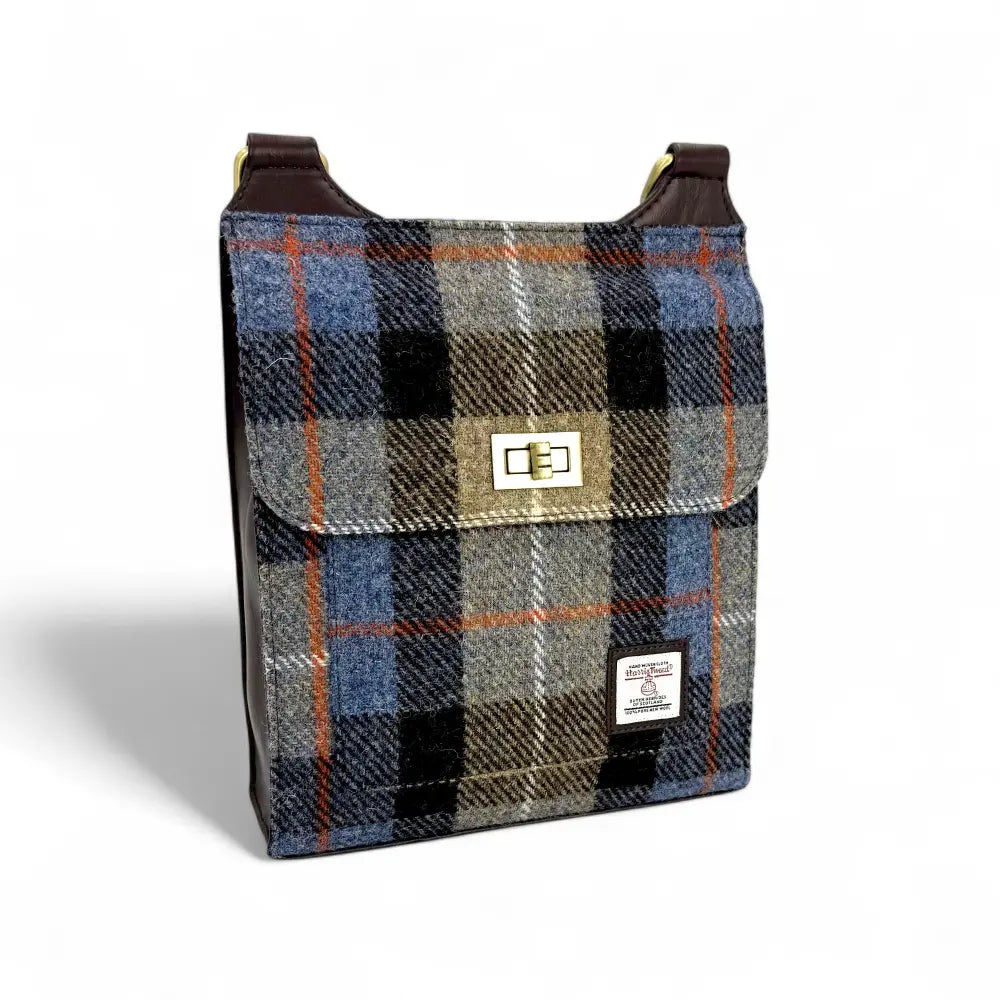Harris Tweed satchel bag — timeless Scottish gift in a range of Harris Tweed colours — colour close-up