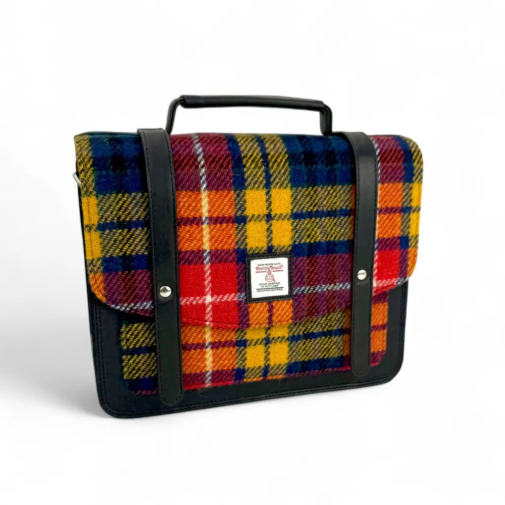 Harris Tweed ladies messenger bag — roomy Scottish gift in a range of Harris Tweed colours — angle view