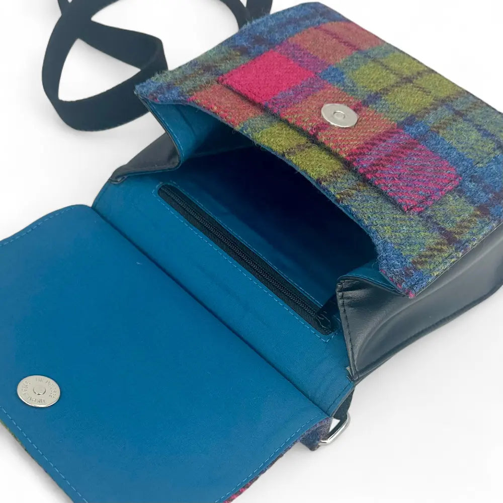 Harris Tweed medium satchel — classic Scottish gift in a range of Harris Tweed colours — colour close-up