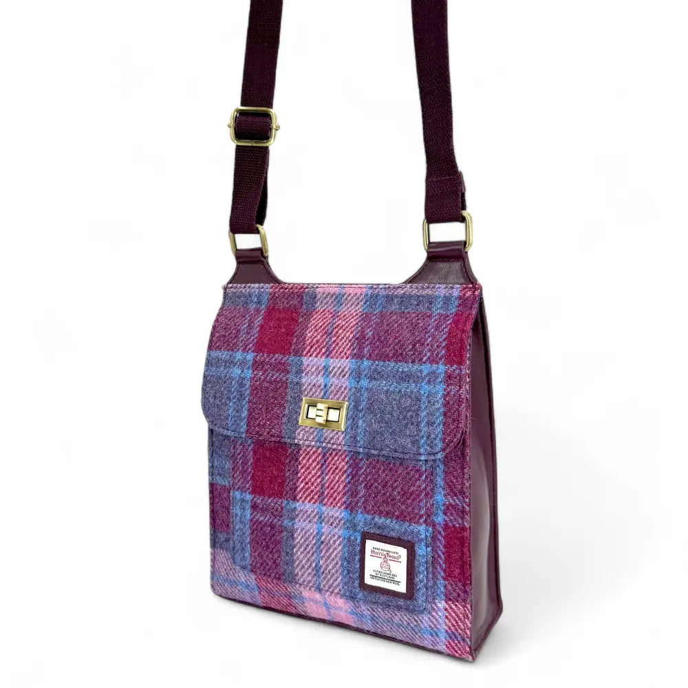 Harris Tweed satchel bag — timeless Scottish gift in a range of Harris Tweed colours — lifestyle photo