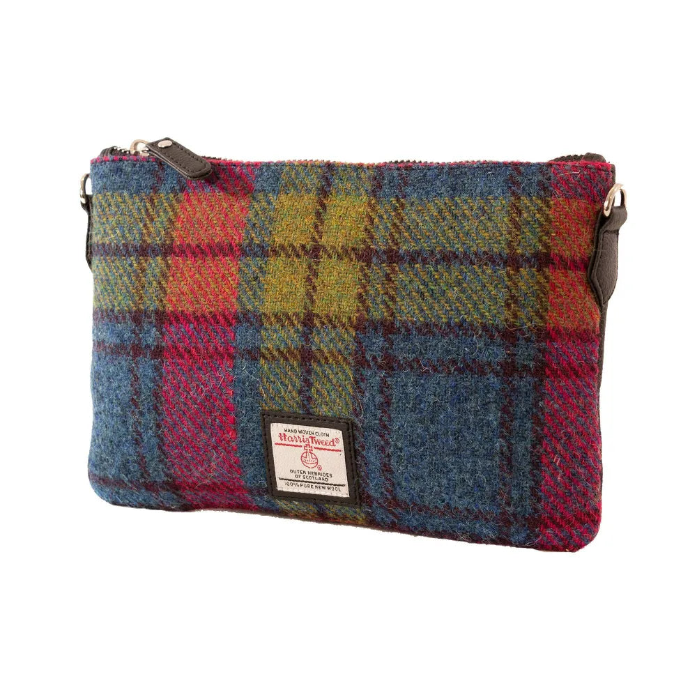 Harris Tweed zip purse bag — compact Scottish gift in a range of Harris Tweed colours — lifestyle shot