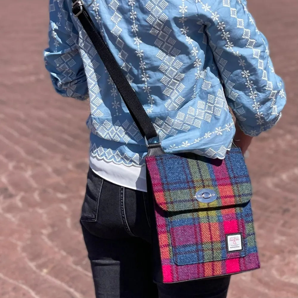 Harris Tweed satchel bag — timeless Scottish gift in a range of Harris Tweed colours — colour swatch view